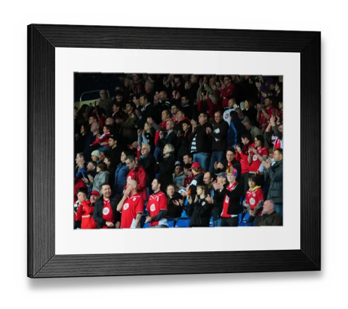 Framed Print : Bristol City Fans in Action: Sheffield Wednesday vs. Bristol City, Championship Match, Hillsborough Stadium, 2010