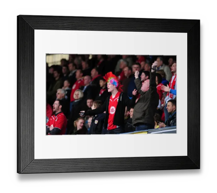 Framed Print : Bristol City Fans in Full Force at Sheffield Wednesday Championship Match, 05 / 04 / 2010 Framed Print : Bristol City Fans in Full Force at Sheffield Wednesday Championship Match, 05 / 04 / 2010