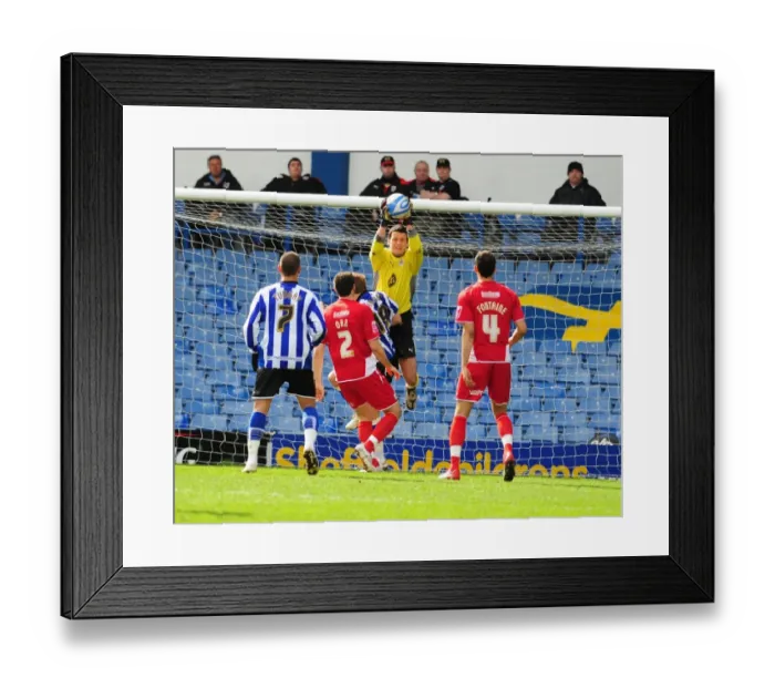 Framed Print : Bristol City's Stephen Henderson Saves at Sheffield Wednesday, Championship Match, 05 / 04 / 2010