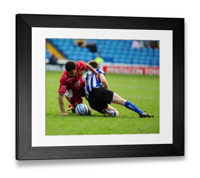 Framed Print : Battling for Control: Fontaine vs. O'Connor in the Intense Championship Showdown between Sheffield Wednesday and Bristol City (16th March 2010)