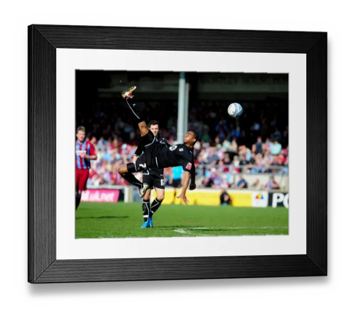 Framed Print : Marvin Elliott's Epic Volley: A Championship Goal at Glanford Park (2010) - Scunthorpe Utd vs. Bristol City