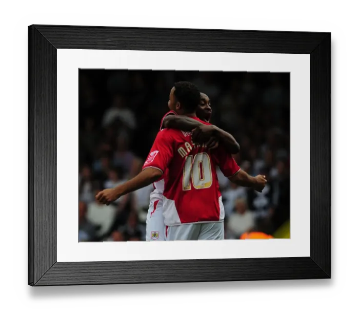Framed Print : Goal Celebrations: Nicky Maynard and Jamal Campbell-Ryce's Thrilling Moment after Scoring for Bristol City against Derby County (April 24, 2010, Championship) Framed Print : Goal Celebrations: Nicky Maynard and Jamal Campbell-Ryce's Thrilling Moment after Scoring for Bristol City against Derby County (April 24, 2010, Championship)