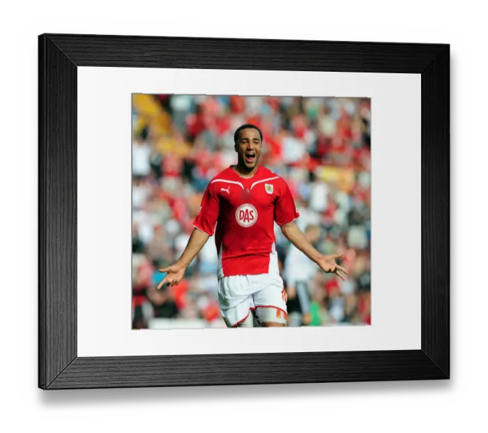 Framed Print : Twenty-Goal Milestone: Nicky Maynard's Thrilling Showdown Goal for Bristol City vs. Derby County (Championship, 24 / 04 / 2010) Framed Print : Twenty-Goal Milestone: Nicky Maynard's Thrilling Showdown Goal for Bristol City vs. Derby County (Championship, 24 / 04 / 2010)