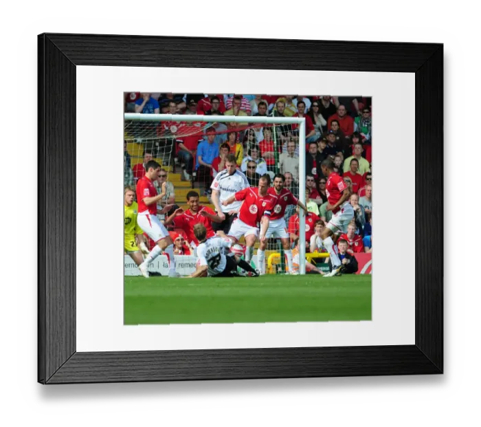 Framed Print : Bristol City Save: Clearance Off the Goal Line vs. Derby County (Championship 2010)