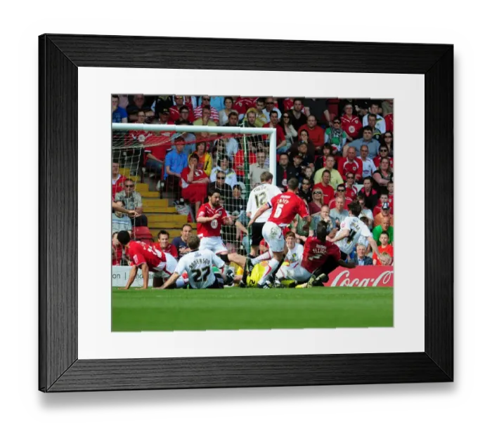Framed Print : Bristol City saves Derby County Goal-line: Championship Clash at Ashton Gate, 2010 Framed Print : Bristol City saves Derby County Goal-line: Championship Clash at Ashton Gate, 2010