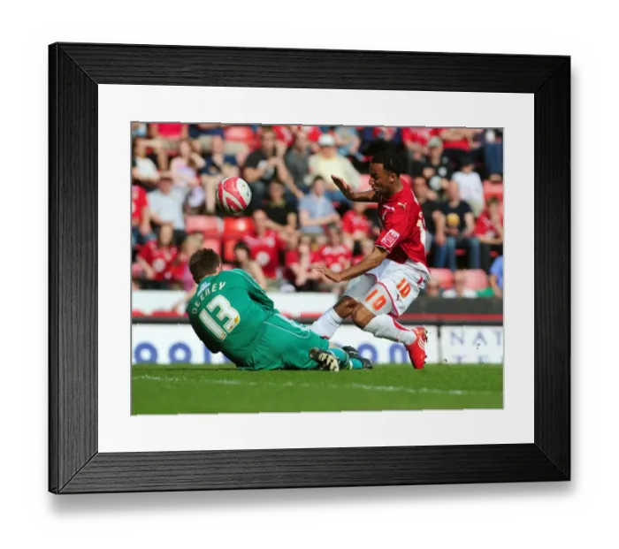 Framed Print : Derby's Deeney Denies Maynard: Thwarted Goal in Bristol City vs. Derby County Championship Match, 2010 Framed Print : Derby's Deeney Denies Maynard: Thwarted Goal in Bristol City vs. Derby County Championship Match, 2010