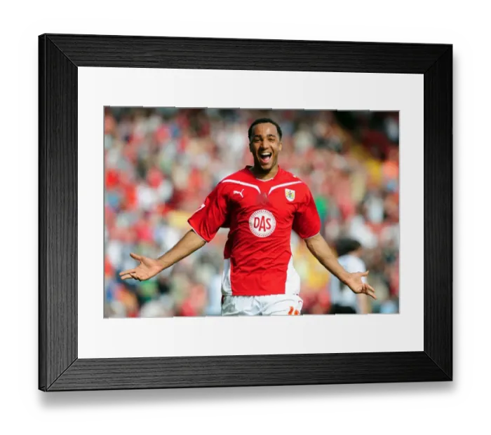 Framed Print : Thrilling Nicky Maynard Goal: Bristol City's Championship-Winning Moment vs. Derby County (April 24, 2010)