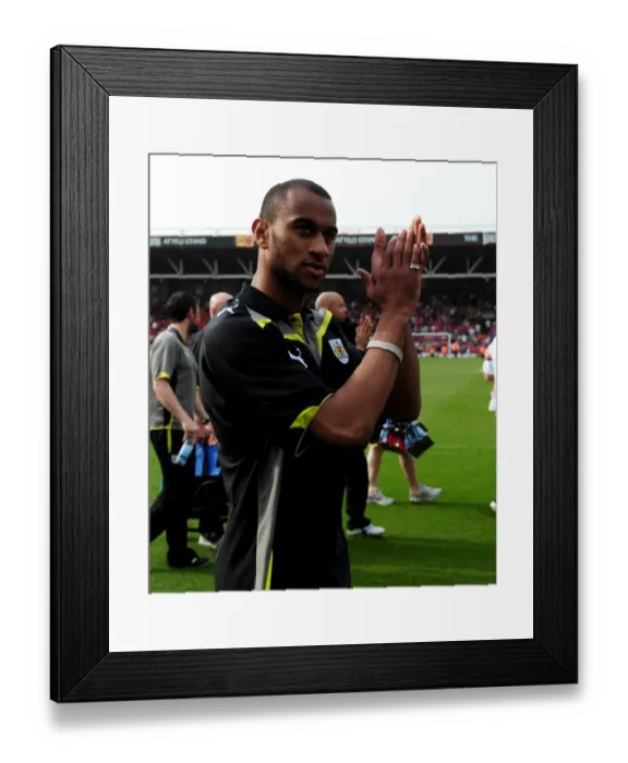 Framed Print : Bristol City's Danny Haynes Appreciates Fans Support in Championship Match Against Derby County (April 2010) Framed Print : Bristol City's Danny Haynes Appreciates Fans Support in Championship Match Against Derby County (April 2010)