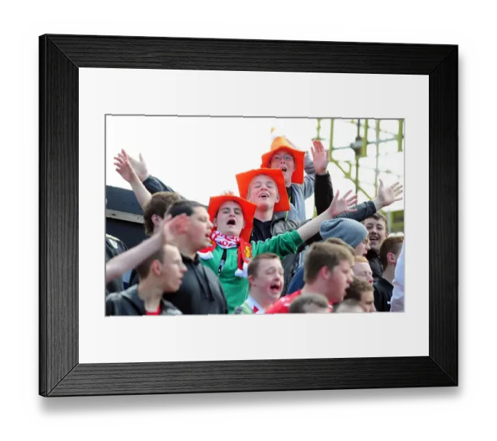 Framed Print : Bristol City Fans in Action: Championship Showdown at Blackpool's Bloomfield Road (May 2010)