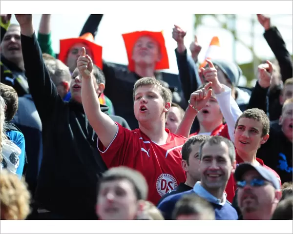 Bristol City Fans in Action at Blackpool's Bloomfield Road during the Championship Match, May 2010