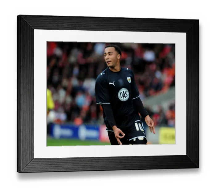 Framed Print : Nicky Maynard's Euphoric Goal Celebration: Championship 2010 - Blackpool vs. Bristol City Framed Print : Nicky Maynard's Euphoric Goal Celebration: Championship 2010 - Blackpool vs. Bristol City