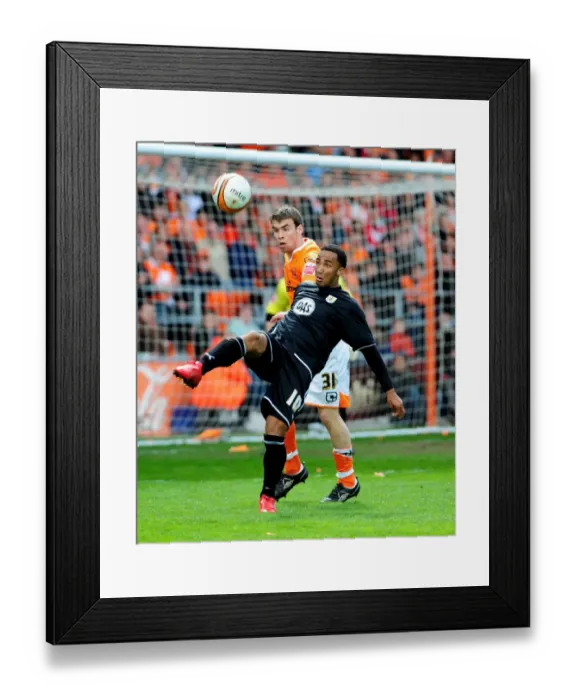 Framed Print : Nicky Maynard's Elegant Flick: Blackpool vs. Bristol City, Championship 2010 Framed Print : Nicky Maynard's Elegant Flick: Blackpool vs. Bristol City, Championship 2010