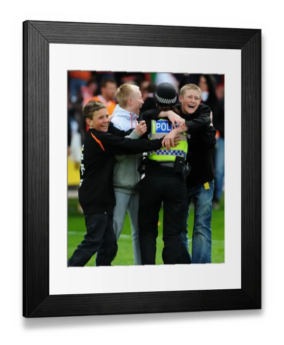 Framed Print : Jubilant Blackpool Fans Celebrate Championship Victory with Police: Blackpool v Bristol City (02 / 05 / 2010) Framed Print : Jubilant Blackpool Fans Celebrate Championship Victory with Police: Blackpool v Bristol City (02 / 05 / 2010)