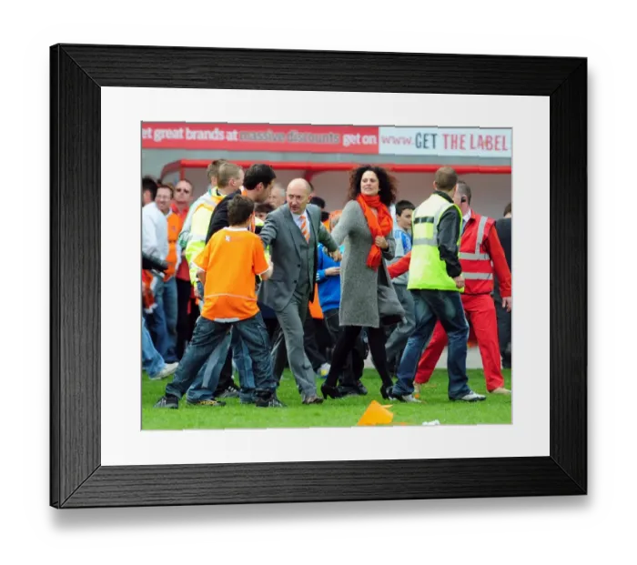 Framed Print : Ian Holloway's Emotional Championship Victory: Blackpool Fans Invade Pitch (Blackpool v Bristol City, 02 / 05 / 2010) Framed Print : Ian Holloway's Emotional Championship Victory: Blackpool Fans Invade Pitch (Blackpool v Bristol City, 02 / 05 / 2010)