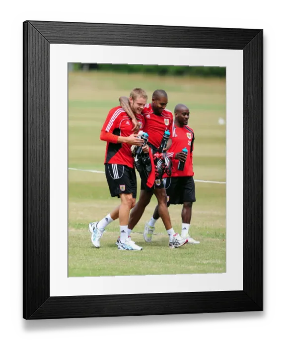 Framed Print : Bristol City FC: Marvin Elliott, Dean Gerken, and Jamal Campbell-Ryce in Championship Pre-Season Training Framed Print : Bristol City FC: Marvin Elliott, Dean Gerken, and Jamal Campbell-Ryce in Championship Pre-Season Training
