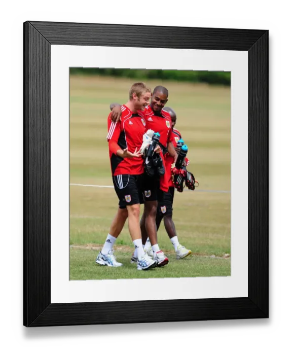 Framed Print : Bristol City Footballers: Marvin Elliott, Dean Gerken, and Jamal Campbell-Ryce in Championship Pre-Season Training Framed Print : Bristol City Footballers: Marvin Elliott, Dean Gerken, and Jamal Campbell-Ryce in Championship Pre-Season Training