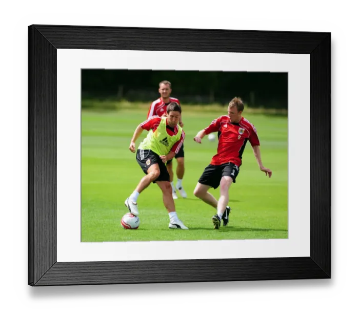 Framed Print : Bristol City: Intense Training Moment - Johnson vs. Clarkson Battle for the Ball Framed Print : Bristol City: Intense Training Moment - Johnson vs. Clarkson Battle for the Ball