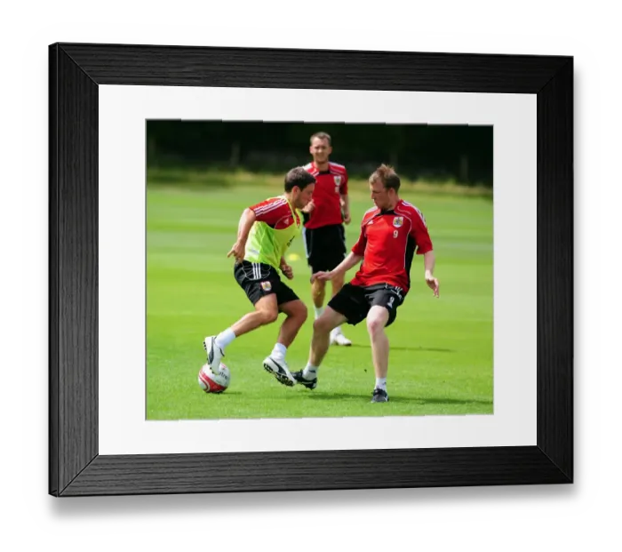 Framed Print : Intense Rivalry: Johnson vs. Clarkson - A Hard-Fought Training Battle at Bristol City