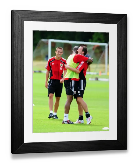 Framed Print : Bristol City First Team: Pre-Season Training - Gearing Up for Season 10-11