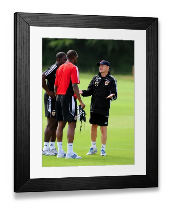 Framed Print : New Signing Kalifa Cisse Begins Fresh Start with Manager Steve Coppell at Bristol City FC Pre-Season Training Framed Print : New Signing Kalifa Cisse Begins Fresh Start with Manager Steve Coppell at Bristol City FC Pre-Season Training