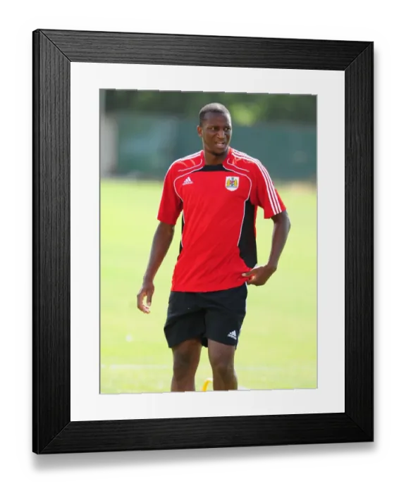 Framed Print : New Signing Kalifa Cisse Kicks Off Pre-Season Training with Bristol City FC