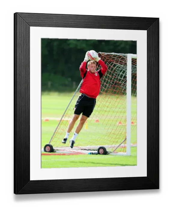 Framed Print : Dean Gerken: Bracing for Action – Bristol City Goalkeeper's Intense Pre-Season Training Framed Print : Dean Gerken: Bracing for Action – Bristol City Goalkeeper's Intense Pre-Season Training