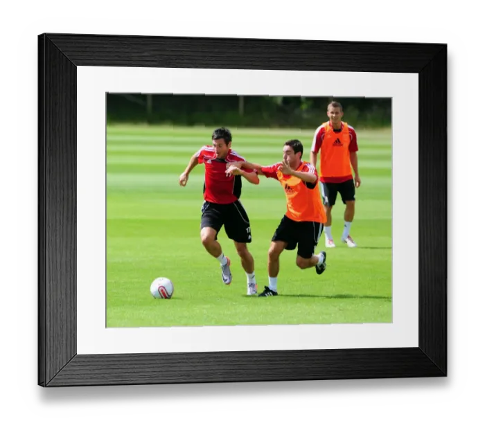 Framed Print : Bristol Citys Lee Johnson challenges for the ball with Bristol Citys Ivan Sproule