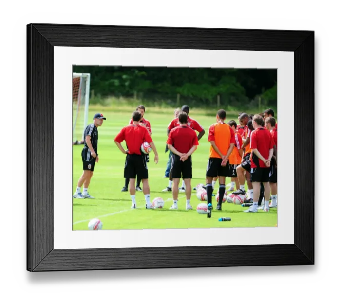 Framed Print : Steve Coppell Rallies Bristol City Squad During Pre-Season Training