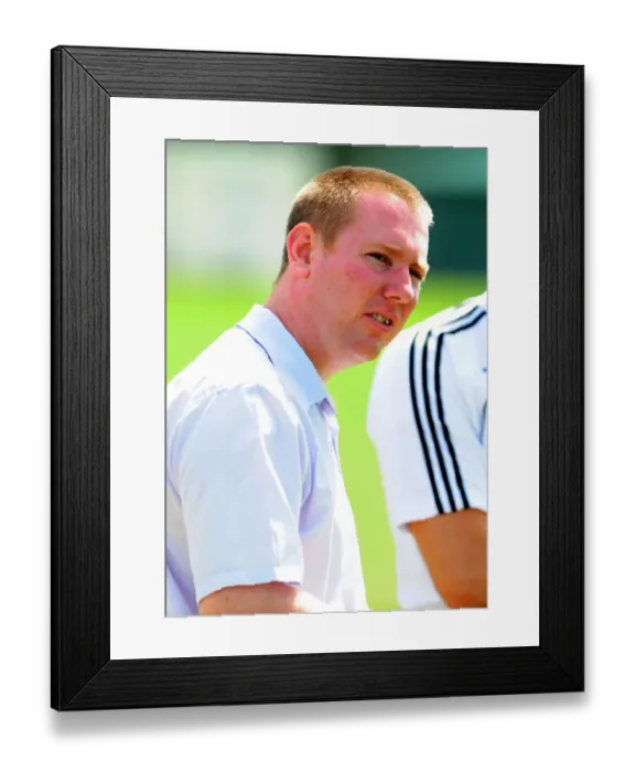 Framed Print : Adam Baker's Intense Focus during Bristol City FC Pre-Season Training