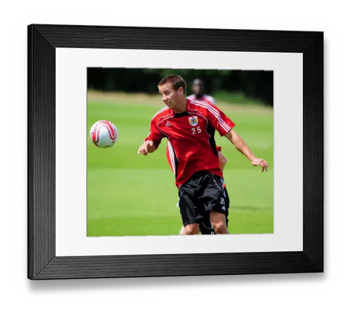 Framed Print : Bristol City's Danny Ball: Intense Concentration at Pre-Season Training Framed Print : Bristol City's Danny Ball: Intense Concentration at Pre-Season Training