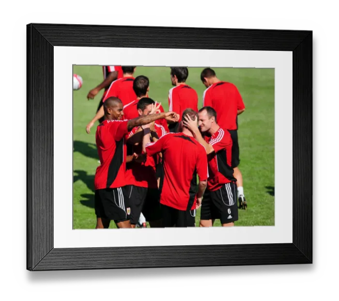Framed Print : Bristol City first teamers have some fun in training Framed Print : Bristol City first teamers have some fun in training
