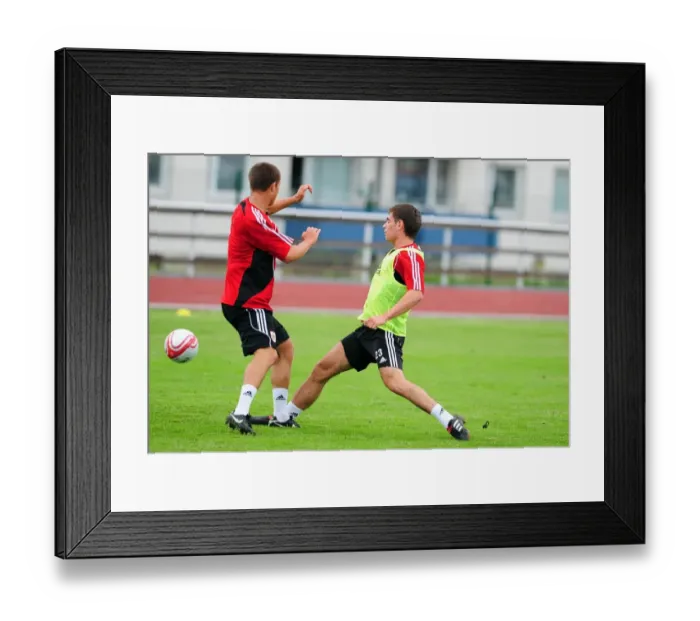Framed Print : Bristol City Football Club: Edwards vs. Ball - Intense Training Battle Framed Print : Bristol City Football Club: Edwards vs. Ball - Intense Training Battle