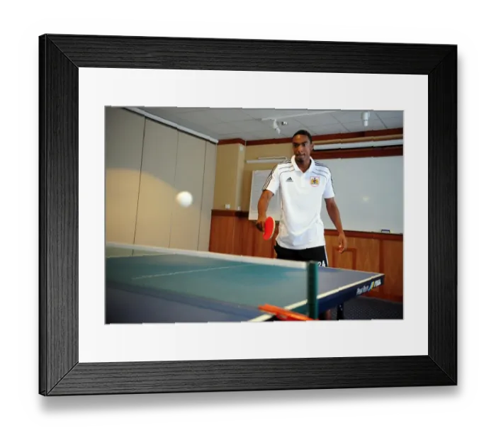 Framed Print : Marlon Jackson of Bristol City FC Practicing Table Tennis During Training Framed Print : Marlon Jackson of Bristol City FC Practicing Table Tennis During Training