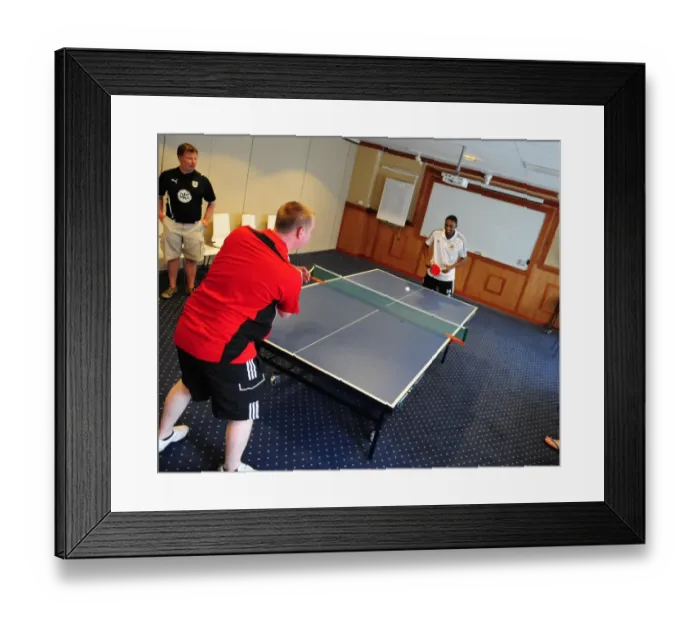 Framed Print : Bristol City Football Club: Marlon Jackson and Adam Baker Engage in Table Tennis Training Framed Print : Bristol City Football Club: Marlon Jackson and Adam Baker Engage in Table Tennis Training