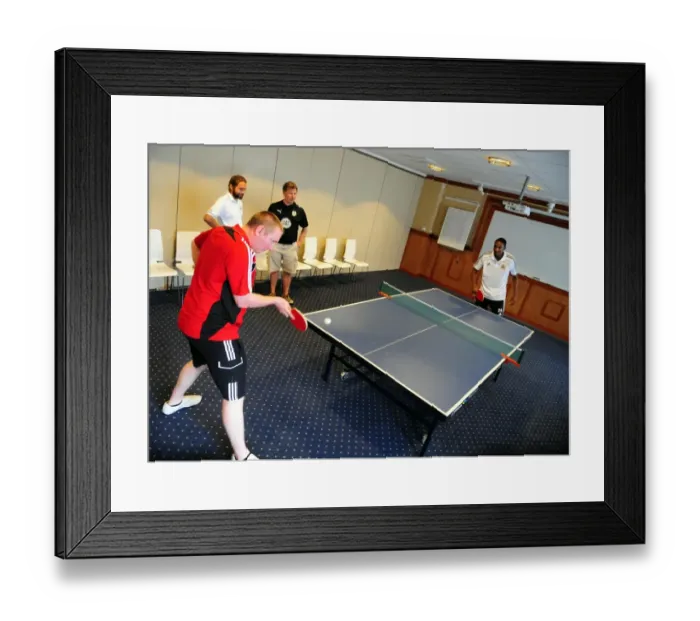 Framed Print : Bristol City Football Club: Marlon Jackson and Adam Baker's Table Tennis Training Framed Print : Bristol City Football Club: Marlon Jackson and Adam Baker's Table Tennis Training