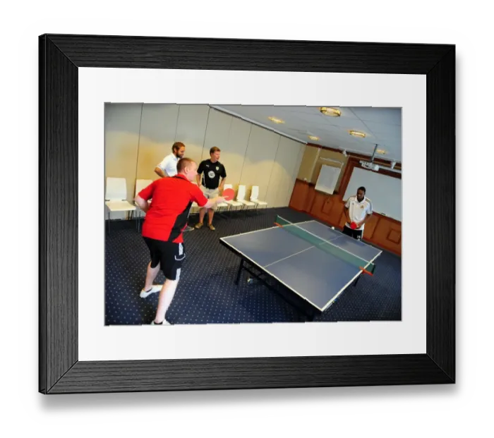 Framed Print : Bristol City Football Club: Marlon Jackson and Adam Baker's Table Tennis Training Framed Print : Bristol City Football Club: Marlon Jackson and Adam Baker's Table Tennis Training