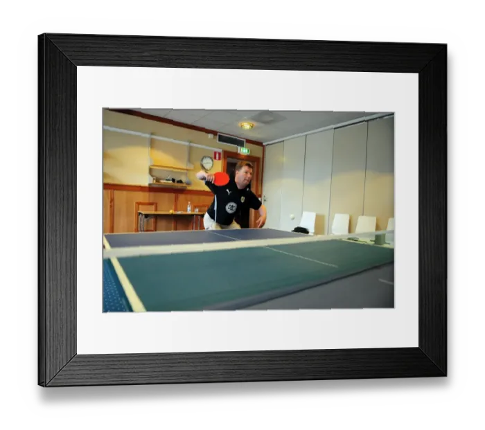 Framed Print : Bristol City Football Club: Marlon Jackson and Tommy Wallen Engage in Table Tennis Training