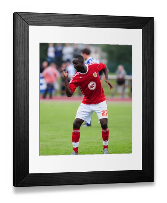 Framed Print : Adomah's Epic Goal Celebration: Bristol City at IFK Gothenburg Framed Print : Adomah's Epic Goal Celebration: Bristol City at IFK Gothenburg
