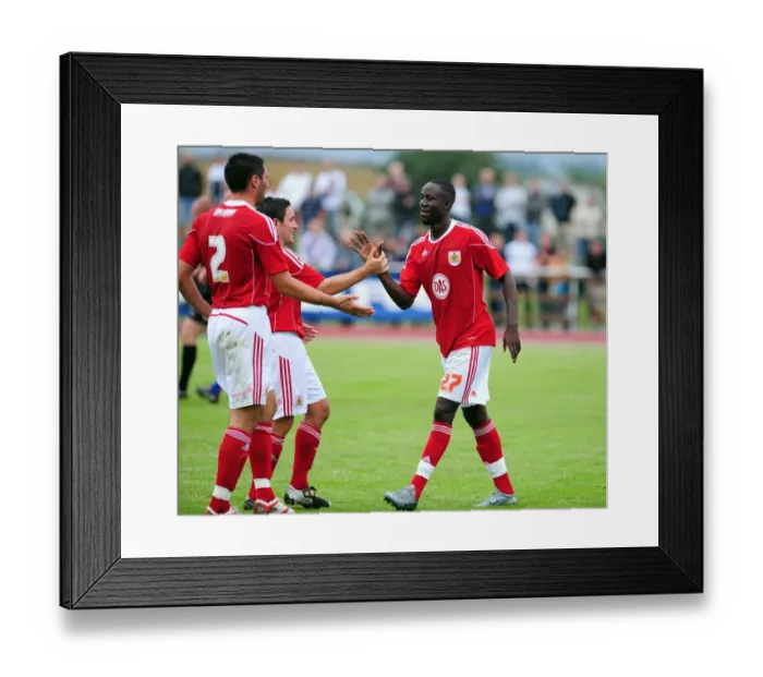 Framed Print : Adomah's Euphoric Goal: Historic Moment for Bristol City at IFK Gothenburg Framed Print : Adomah's Euphoric Goal: Historic Moment for Bristol City at IFK Gothenburg