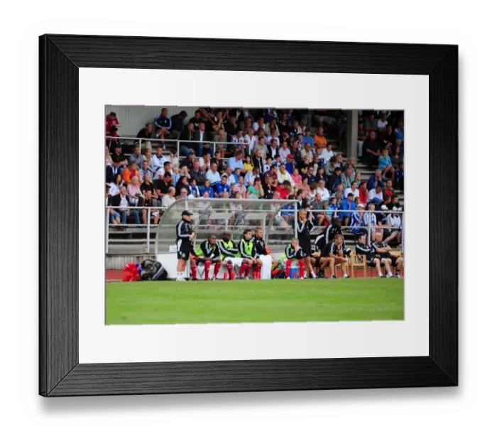 Framed Print : Bristol City Bench and fans Framed Print : Bristol City Bench and fans