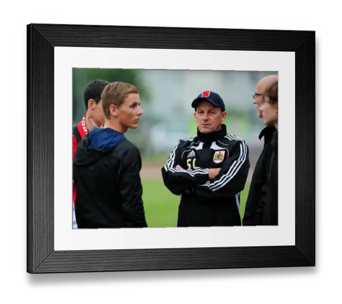 Framed Print : Bristol City Manager, Steve Coppell talks with the fans