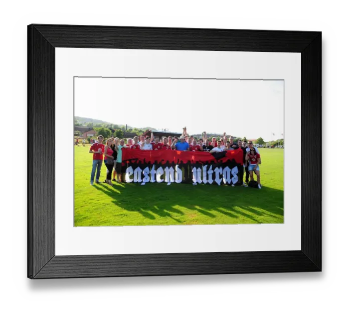 Framed Print : Bristol City Fans with their flag Framed Print : Bristol City Fans with their flag