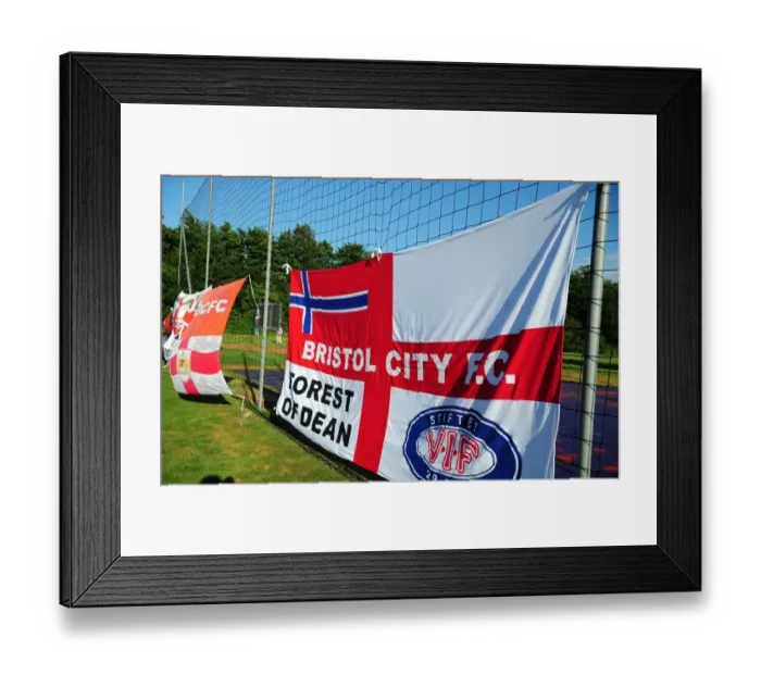 Framed Print : Waves of Pride: Helsingborgs IF vs. Bristol City - A Flag-Waving Rivalry