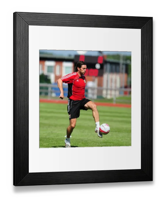 Framed Print : Jamie McAllister in Focus: Intense Training with Bristol City FC Framed Print : Jamie McAllister in Focus: Intense Training with Bristol City FC