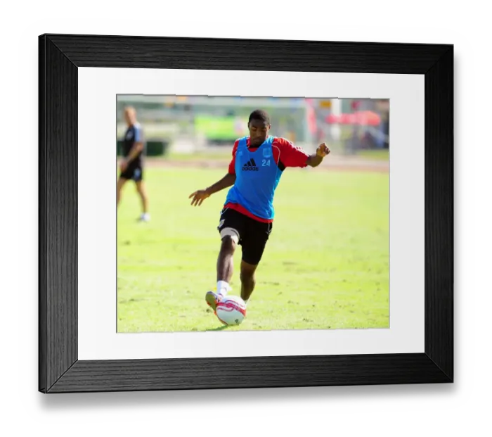 Framed Print : Marlon Jackson's Intense Focus: Training with Bristol City FC