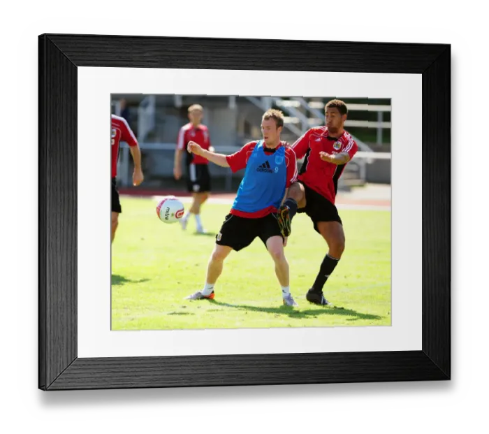 Framed Print : Bristol City Football Club: David Clarkson vs. Lewin Nyatanga - Intense Training Battle Framed Print : Bristol City Football Club: David Clarkson vs. Lewin Nyatanga - Intense Training Battle