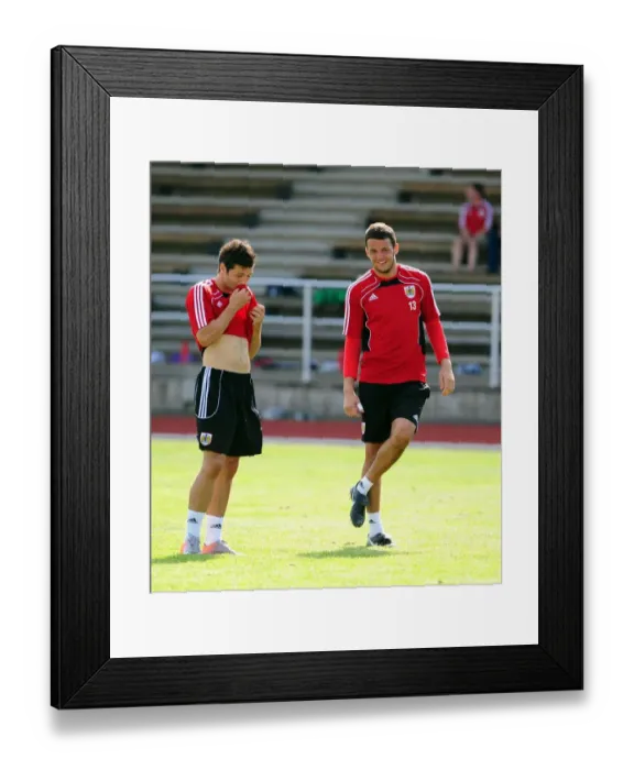 Framed Print : Bristol Citys Ivan Sproule and Bristol City Goalkeeper, Stephen Henderson