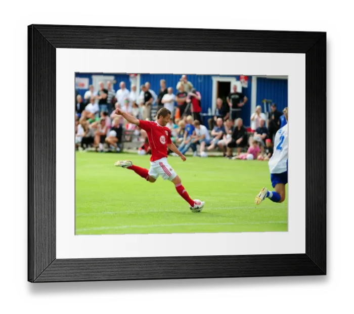 Framed Print : John O'Flynn Scores the Opener: Vallens IF vs. Bristol City