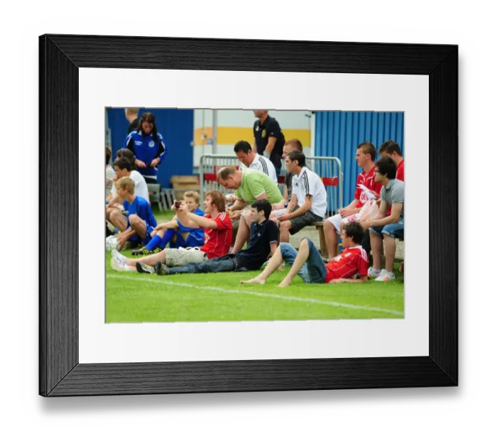 Framed Print : Bristol City Fans in Sweden: A Sea of Flags at Vallens IF Match