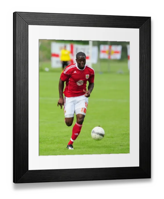 Framed Print : John Akinde in Action: Vallens IF vs. Bristol City